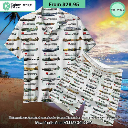 Aircraft Hawaiian Shirt Shorts