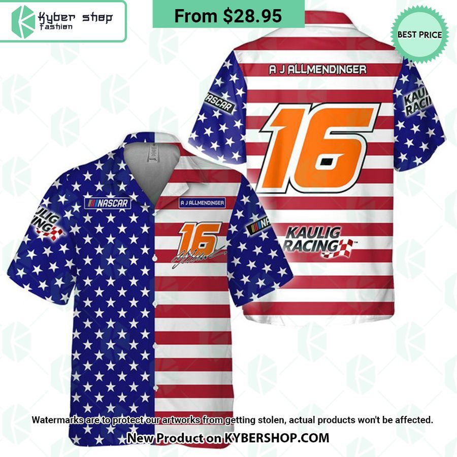 AJ Allmendinger NASCAR Racing Independence Day Hawaiian Shirt