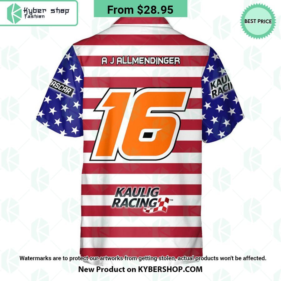 AJ Allmendinger NASCAR Racing Independence Day Hawaiian Shirt