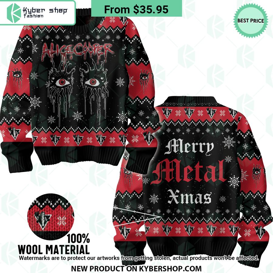 Alice Cooper Merry Metal Xmas Sweater