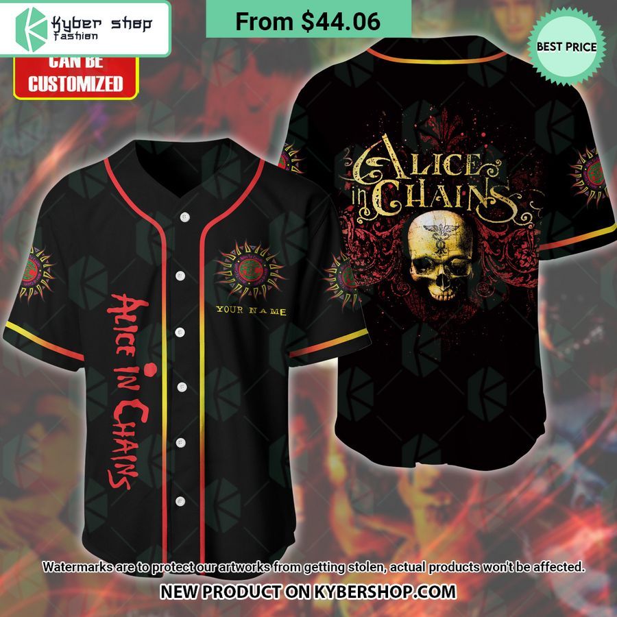 Alice in Chains Skull CUSTOM Baseball Jersey
