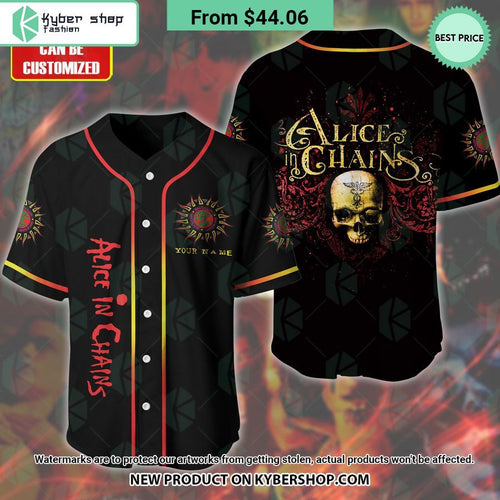 Alice in Chains Skull CUSTOM Baseball Jersey