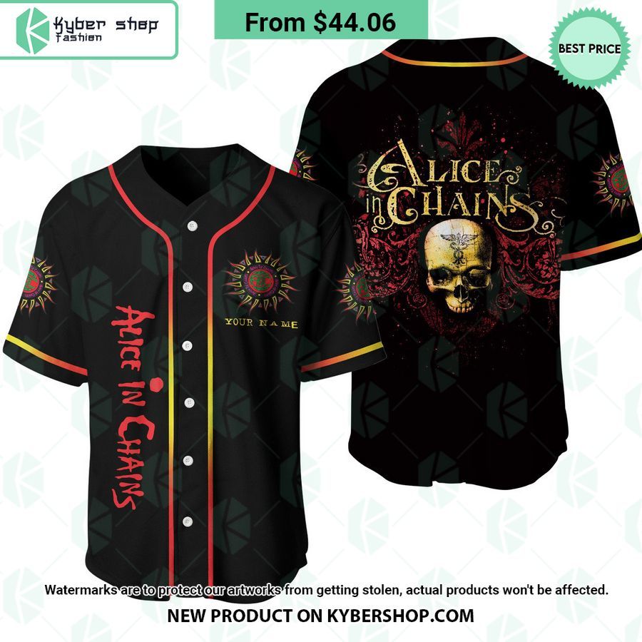 Alice in Chains Skull CUSTOM Baseball Jersey