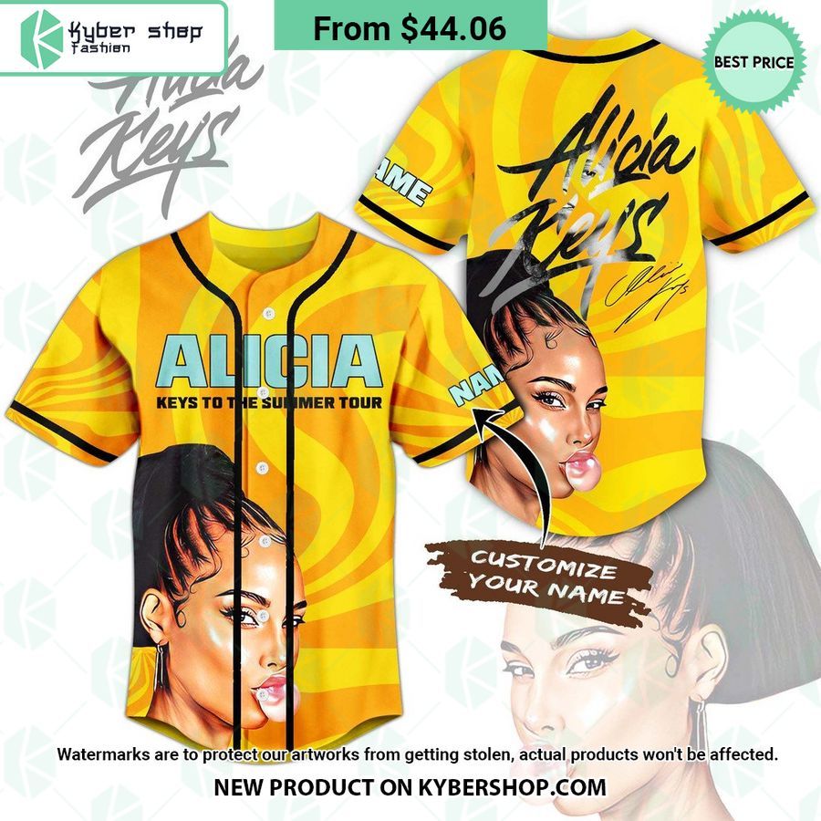 Alicia Keys To The Summer Tour CUSTOM Baseball Jersey