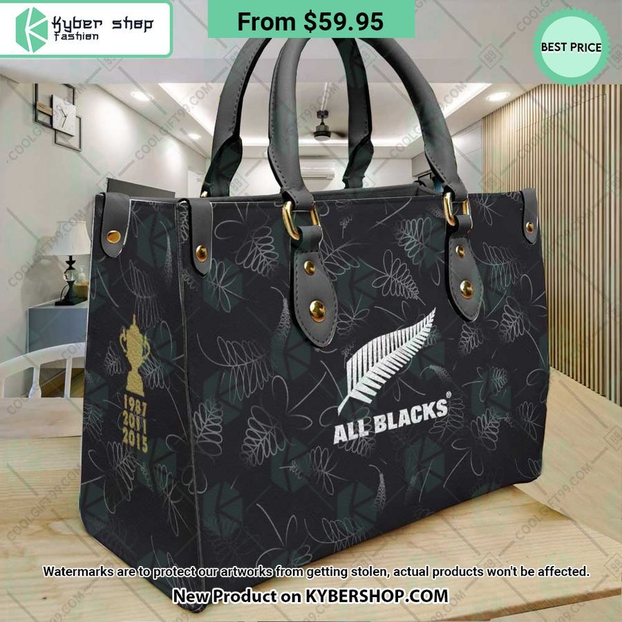 All Blacks New Zealand Rugby Leather Handbag