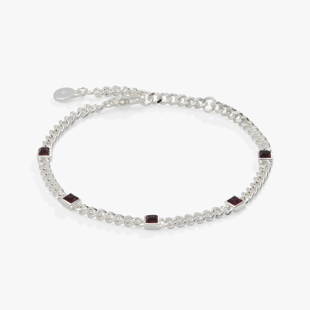 February Birthstone Amethyst Curb Chain Bracelet T-Shirts