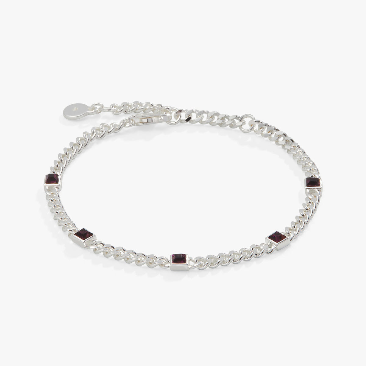 February Birthstone Amethyst Curb Chain Bracelet T-Shirts