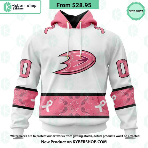 Anaheim Ducks In October We Wear Pink Breast Cancer Shirt