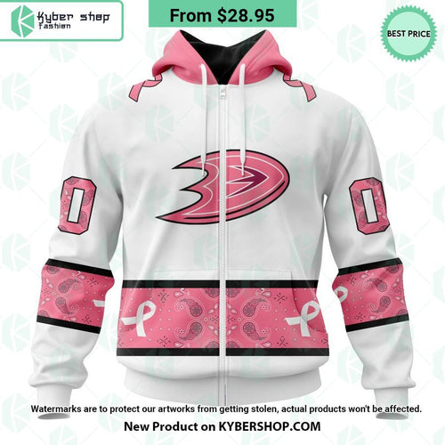 Anaheim Ducks In October We Wear Pink Breast Cancer Shirt