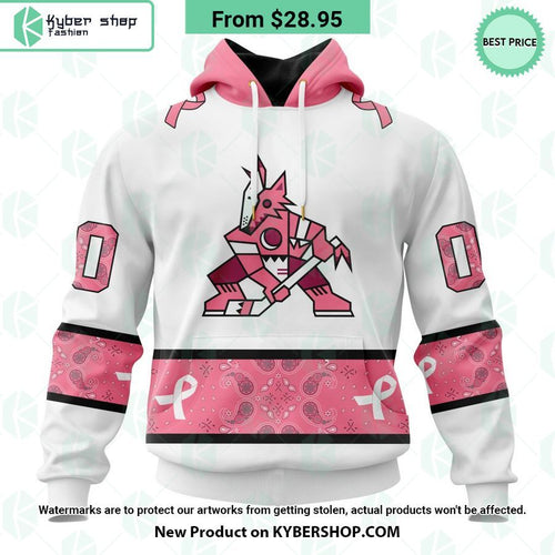 Arizona Coyotes In October We Wear Pink Breast Cancer Hoodie