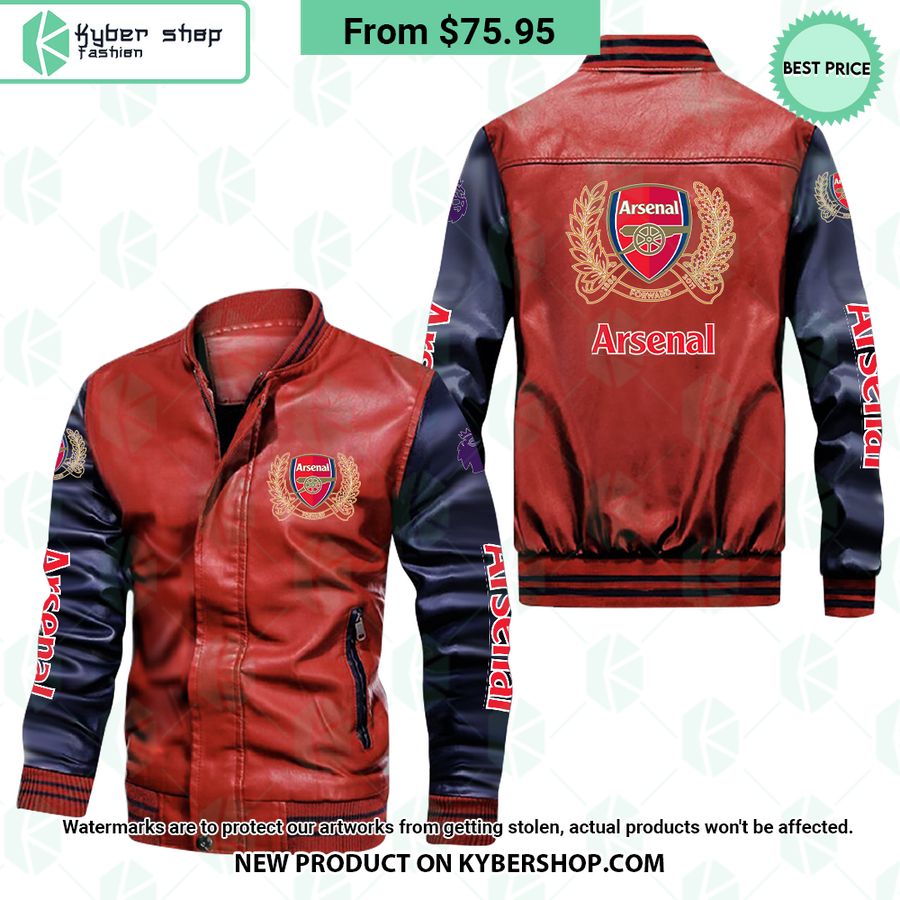 Arsenal Leather Bomber Jacket