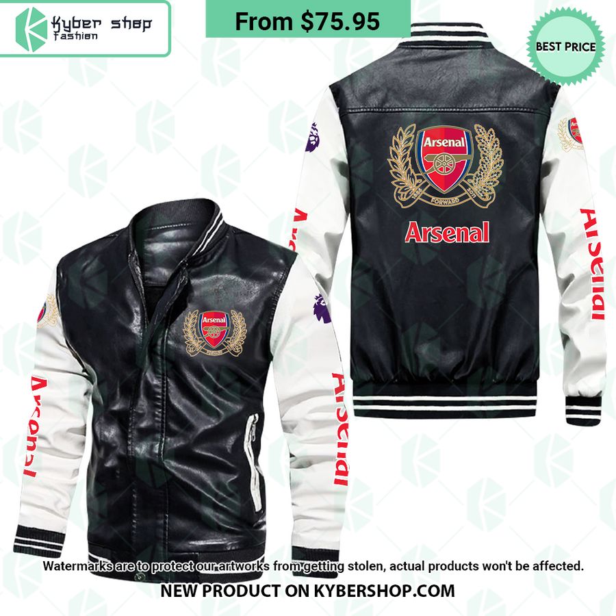 Arsenal Leather Bomber Jacket