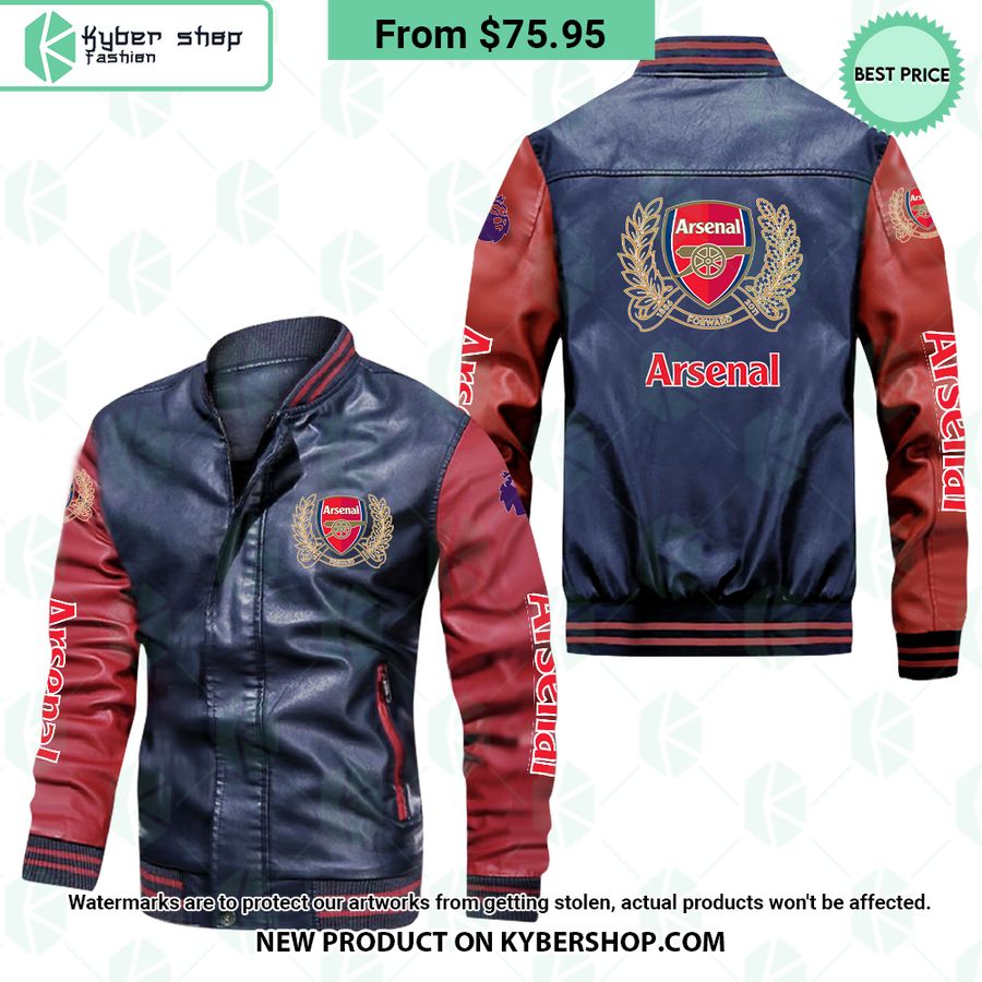 Arsenal Leather Bomber Jacket