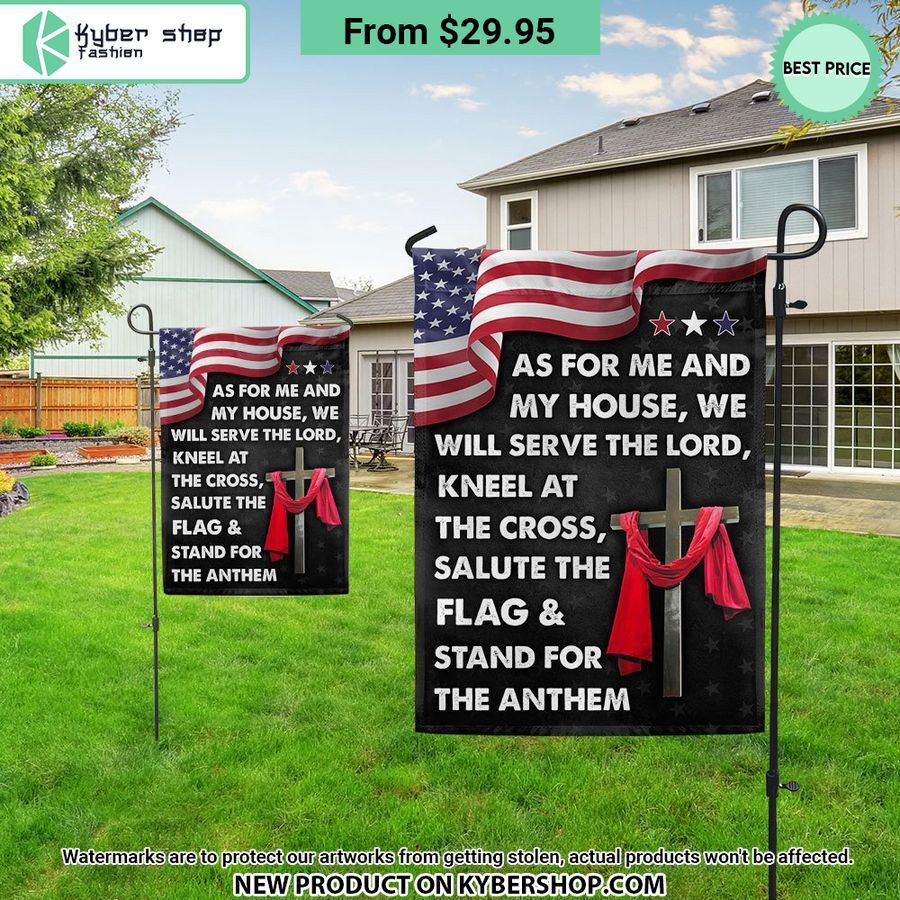 As For Me And My House We Will Serve The Lord Kneel At The Cross Flag