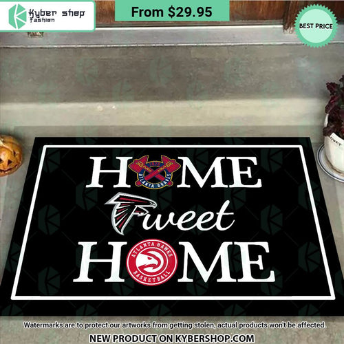 Atlanta Braves Atlanta Falcons Atlanta Hawks Home Sweet Home Doormat