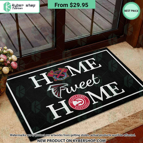Atlanta Braves Atlanta Falcons Atlanta Hawks Home Sweet Home Doormat