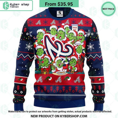 Atlanta Braves Grinch Christmas Sweater