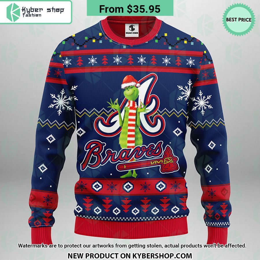 Atlanta Braves Grinch Ugly Christmas Sweater