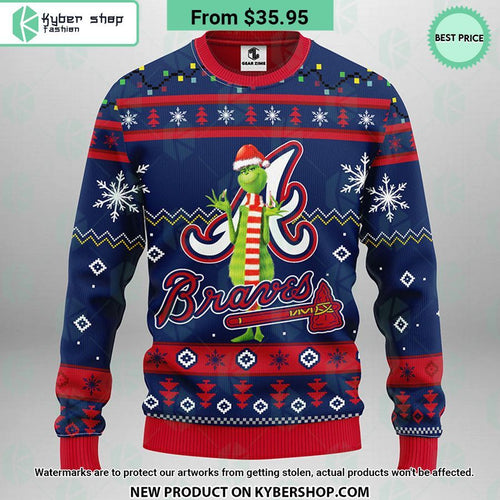 Atlanta Braves Grinch Ugly Christmas Sweater
