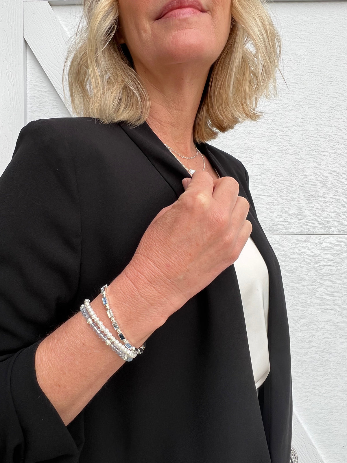 Blue Crystal Beaded Bangle T-Shirts
