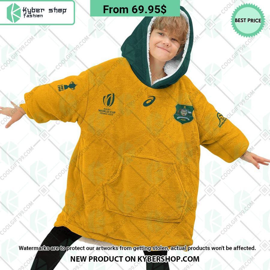 Australia Rugby Wallabies Home Jersey Rugby World Cup 2023 CUSTOM Blanket Hoodie