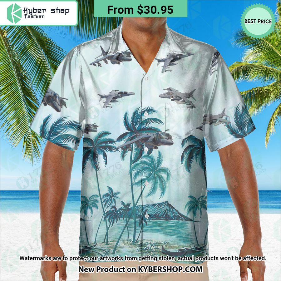 AV-8B Harrier II Palm Hawaiian Shirt