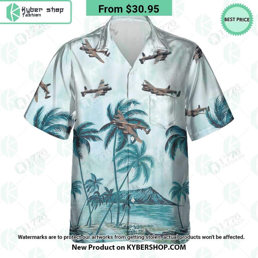 Avro Lancaster Palm Hawaiian Shirt