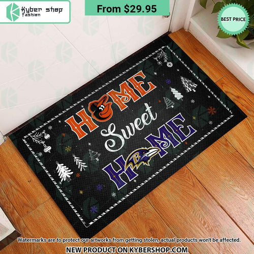 Baltimore Orioles Baltimore Ravens Home Sweet Home Christmas Doormat