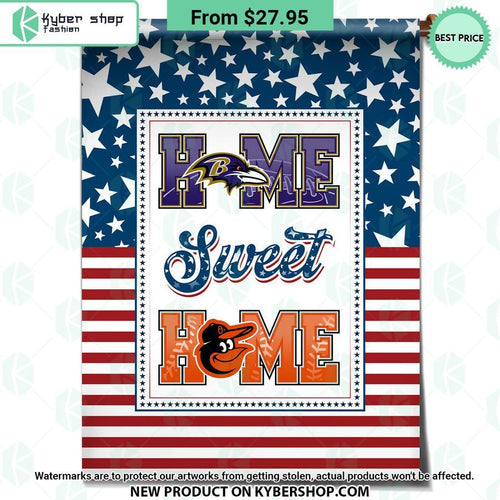 Baltimore Orioles Baltimore Ravens Home Sweet Home Flag