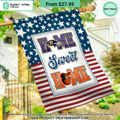 Baltimore Orioles Baltimore Ravens Home Sweet Home Flag