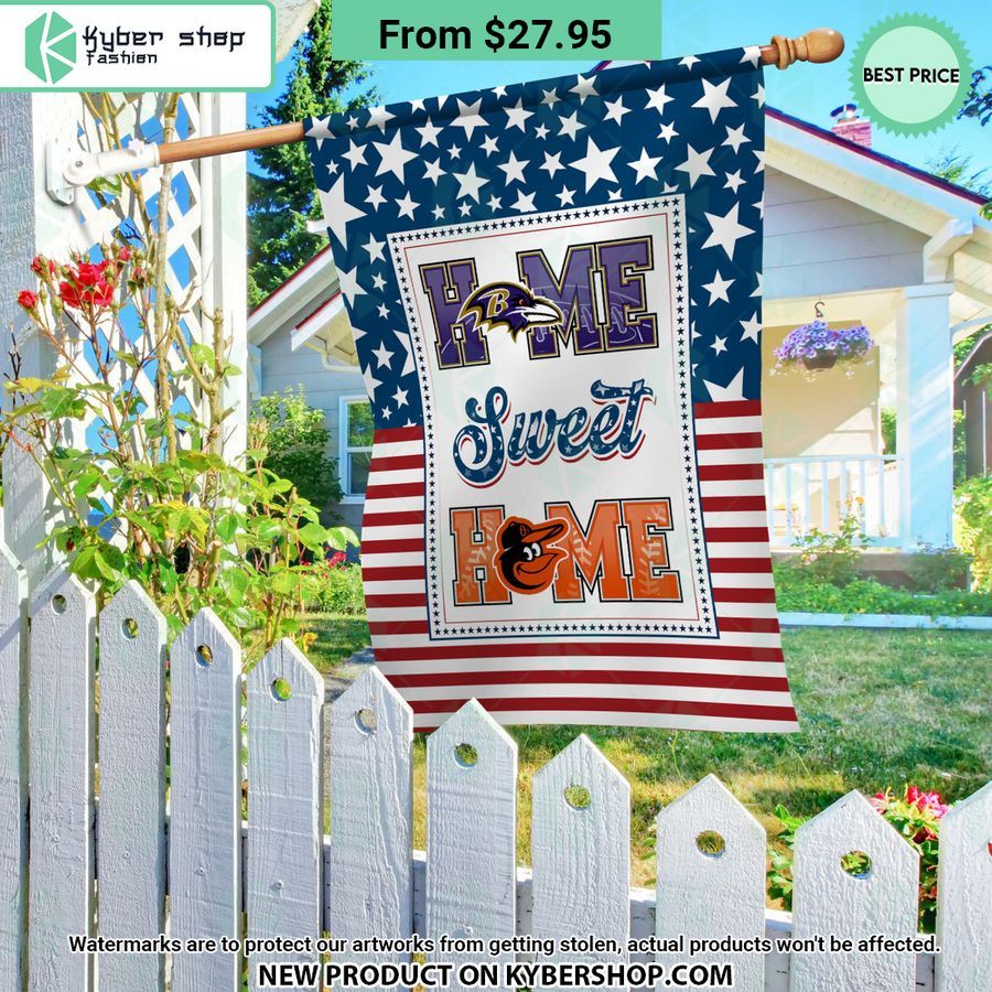 Baltimore Orioles Baltimore Ravens Home Sweet Home Flag