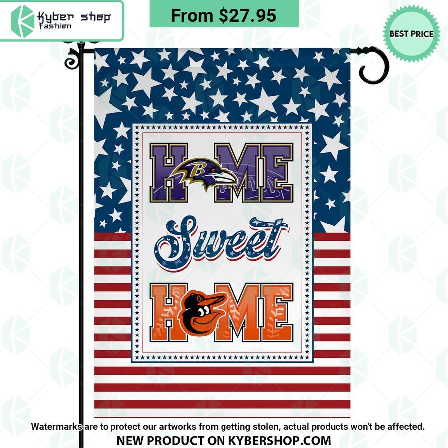 Baltimore Orioles Baltimore Ravens Home Sweet Home Flag