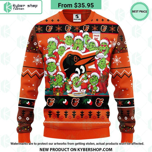 Baltimore Orioles Grinch Christmas Sweater