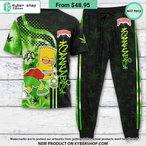 Bart Simpson Backwoods Cannabis Pajamas Set