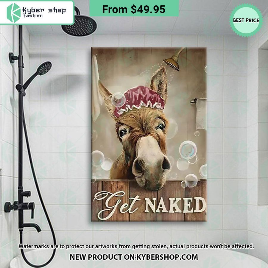Bathing Donkey Get Naked Canvas