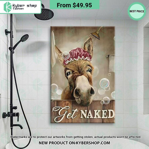 Bathing Donkey Get Naked Canvas