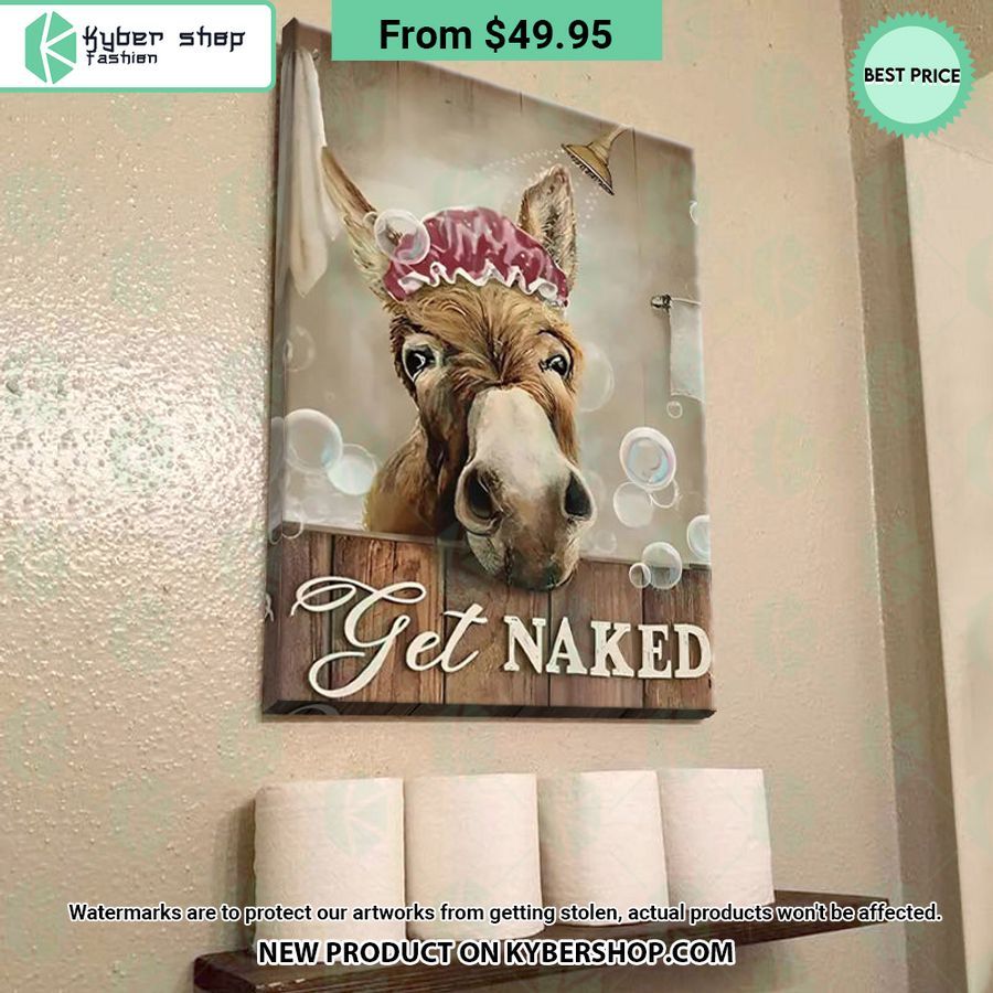 Bathing Donkey Get Naked Canvas