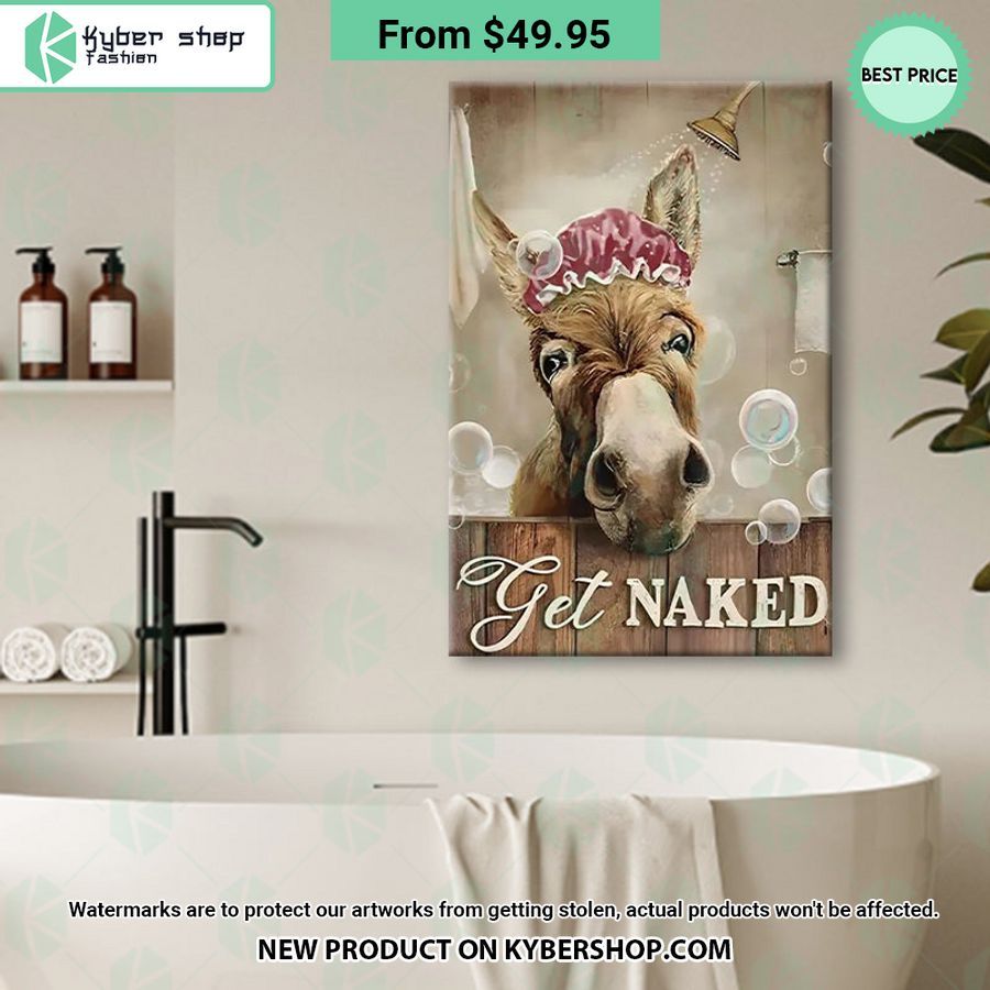 Bathing Donkey Get Naked Canvas