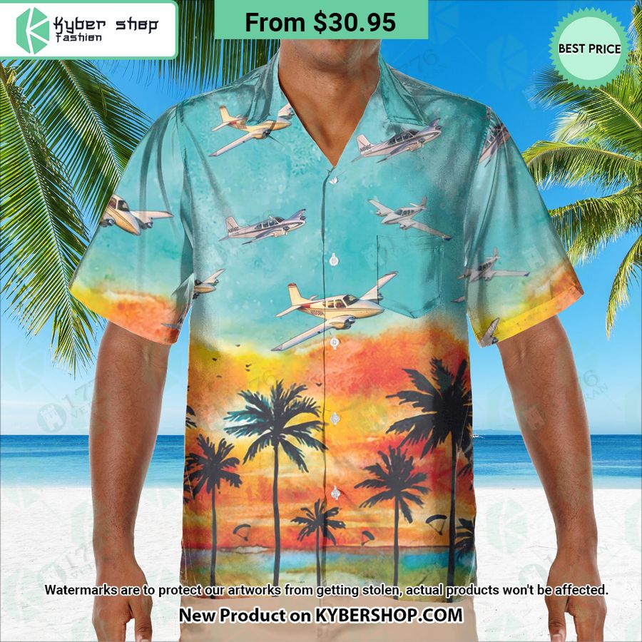 Beechcraft Travel Air Sunset Hawaiian Shirt