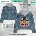 Beyoncé I Slay Hooded Denim Jacket