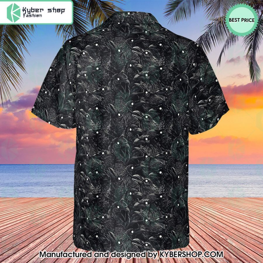 Black Raven Pattern Hawaiian Shirt