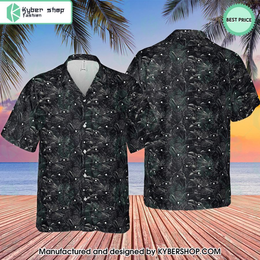 Black Raven Pattern Hawaiian Shirt