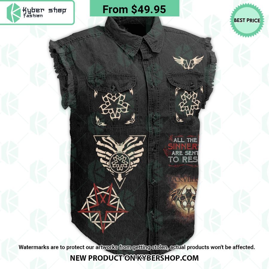Black Veil Brides Savior Will Be There Sleeveless Denim Jacket