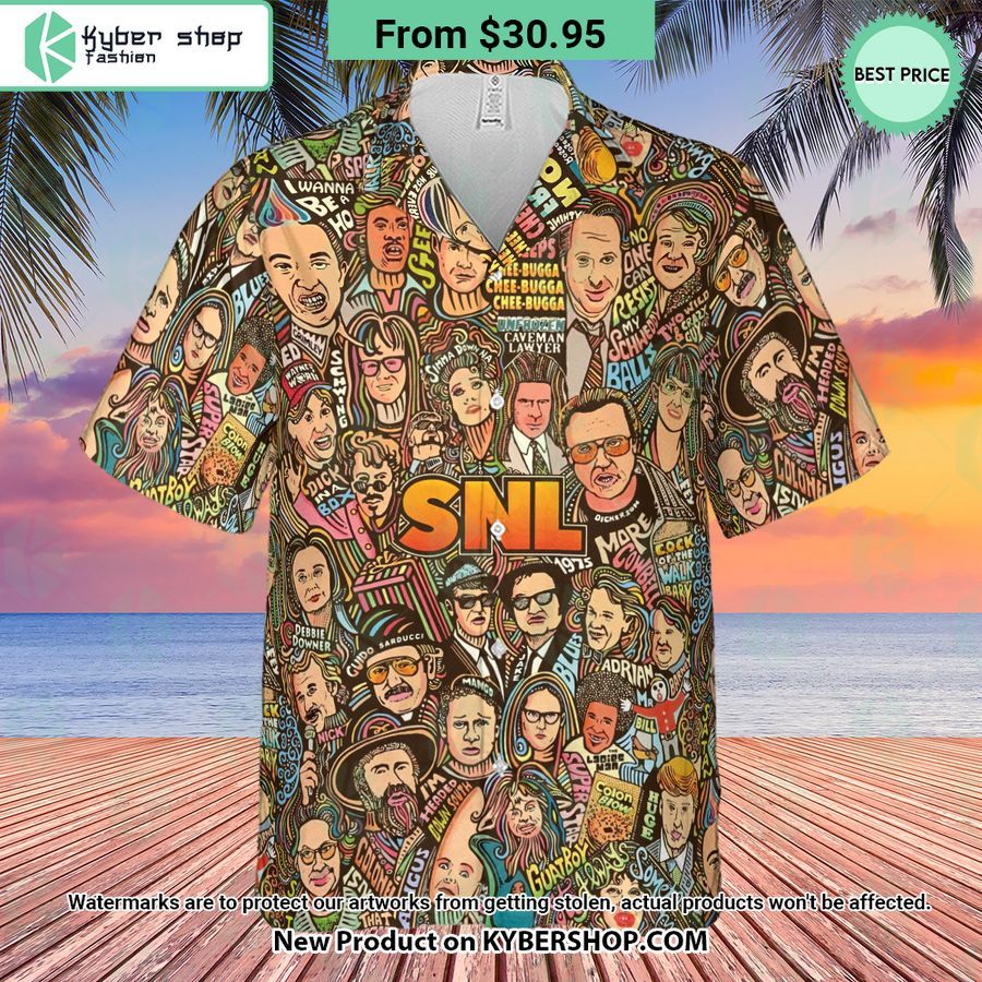 Blues Brothers Waynes World Coneheads SNL Characters Hawaiian Shirt