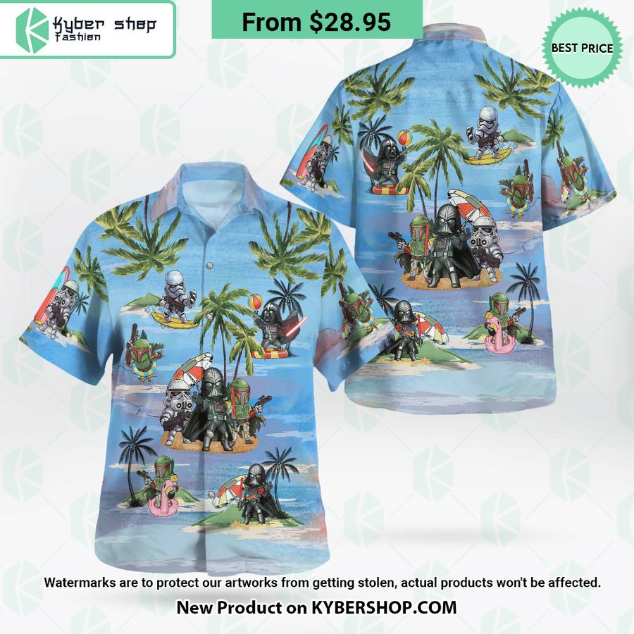 Boba Fett Darth Vader Stormtrooper Hawaiian Shirt Shorts