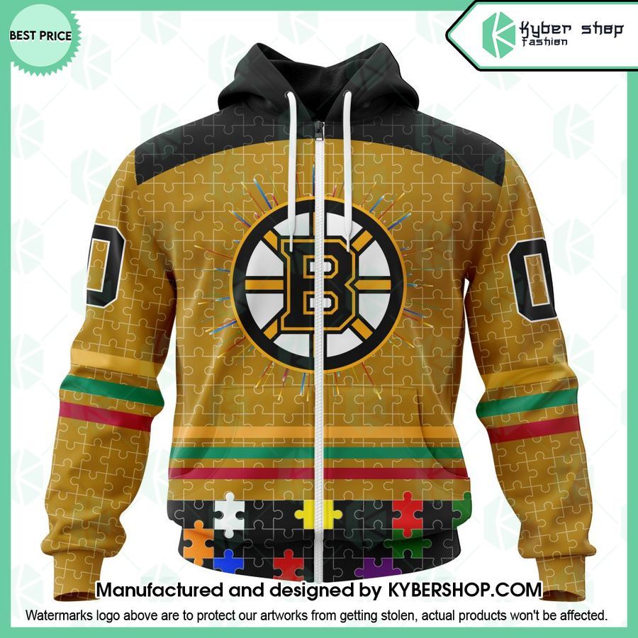 Boston Bruins Fearless Aganst Autism CUSTOM Hoodie