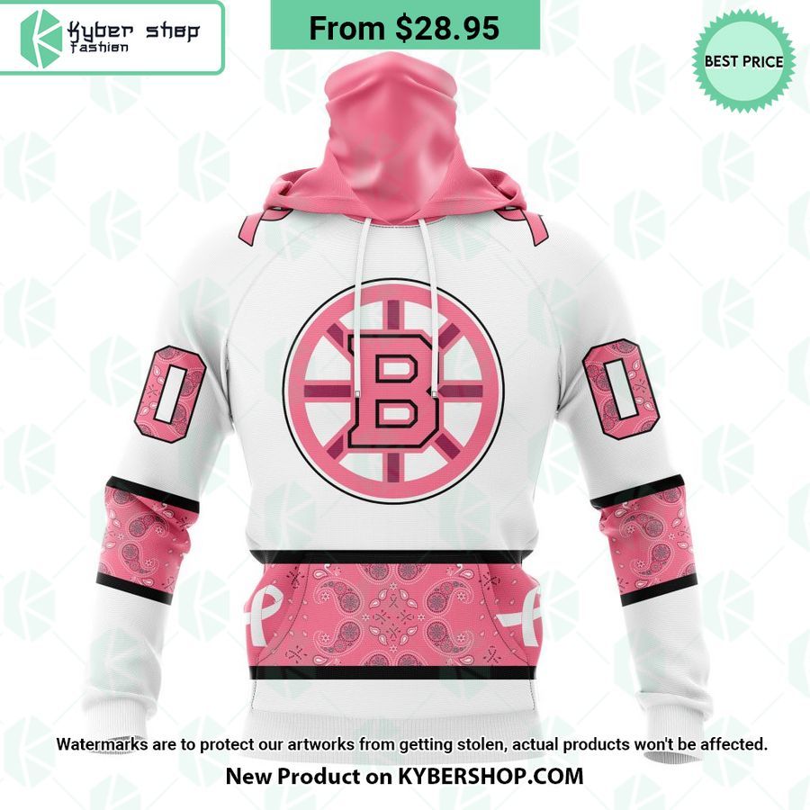 Boston Bruins In October We Wear Pink Breast Cancer Hoodie