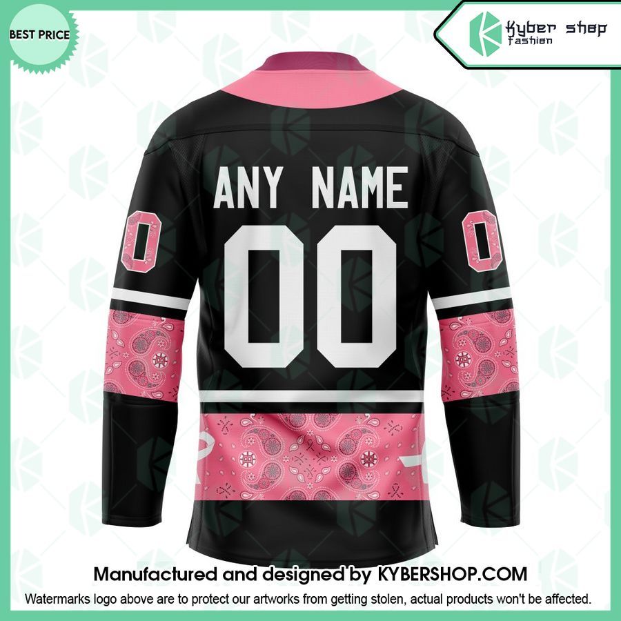 Boston Bruins Paisley In October We Wear Pink Breast Cancer CUSTOM Hockey Jersey