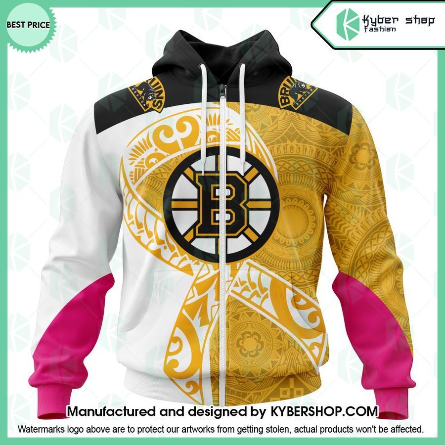 Boston Bruins Samoa Fights Cancer CUSTOM Hoodie