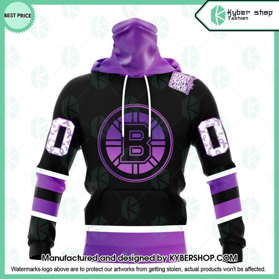 Boston Bruins Special Black Hockey Fights Cancer Kits CUSTOM Hoodie